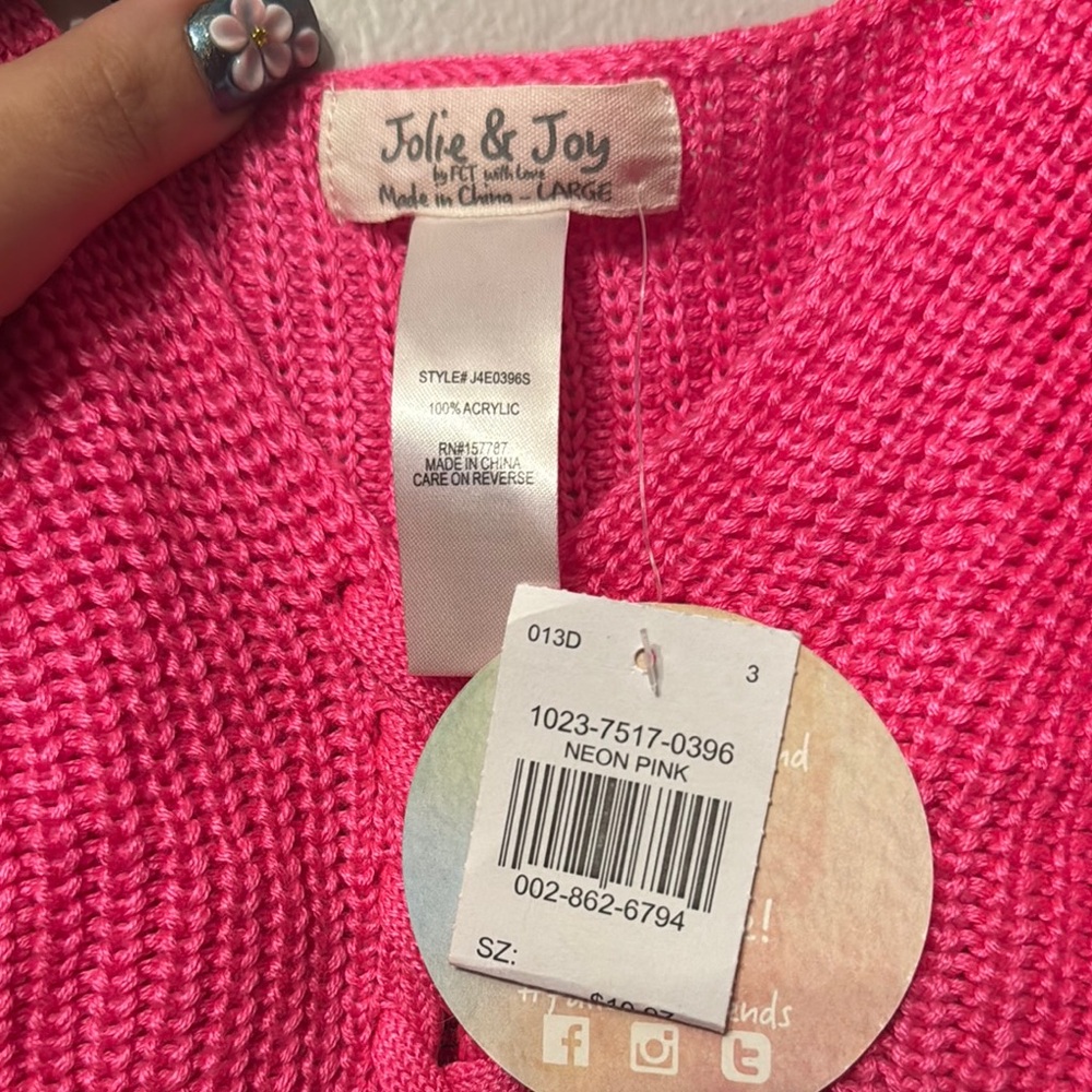 Pink Ribbed Cropped Tank Top - Picture 3 of 4